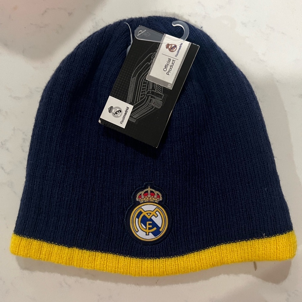 Real Madrid Blue and Yellow Knit Hats